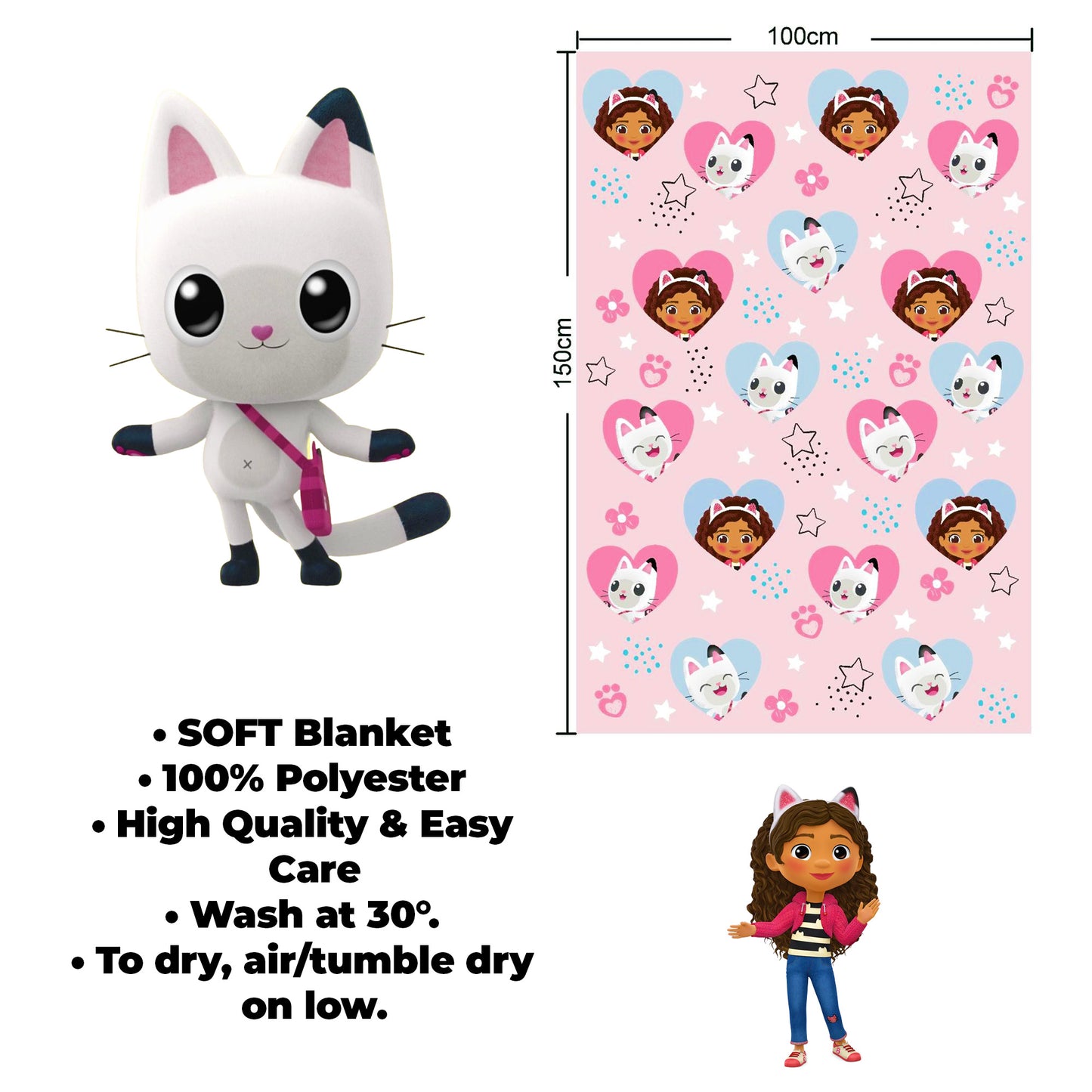 Gabby's Dollhouse Fleece Blanket – 100 x 150 cm