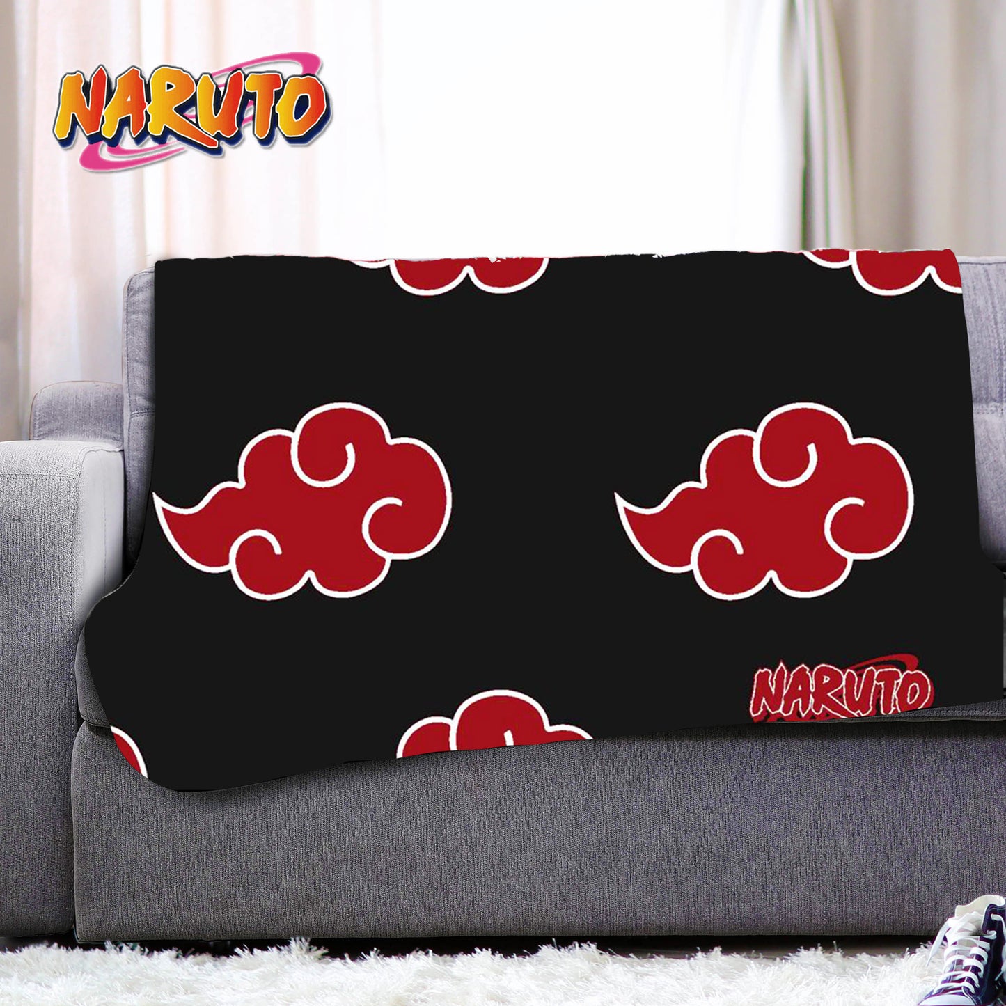 Naruto Fleece Blankets – Akatsuki Cloud Design - 100 x 150 cm