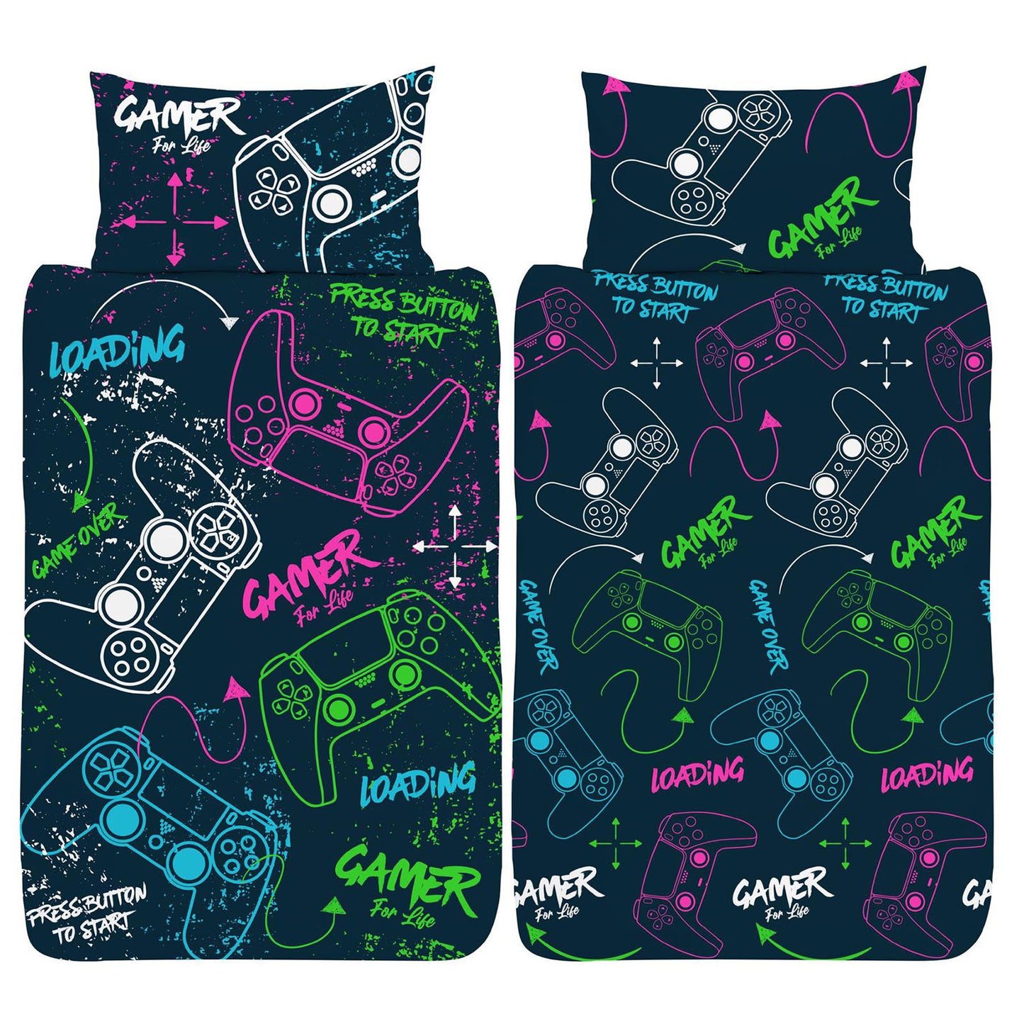 Gamer for Life 'Neon' Single Panel Duvet Set