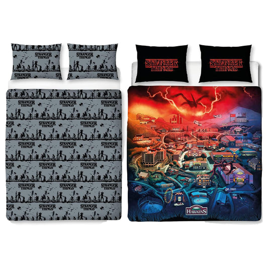 Stranger Things 'Hawkins Town' Panel Duvet Set