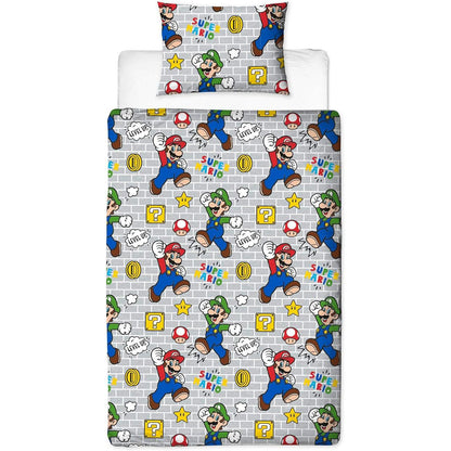 Nintendo 'Mario Level Up' Single Rotary Duvet Set