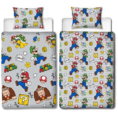 Nintendo 'Mario Level Up' Single Rotary Duvet Set